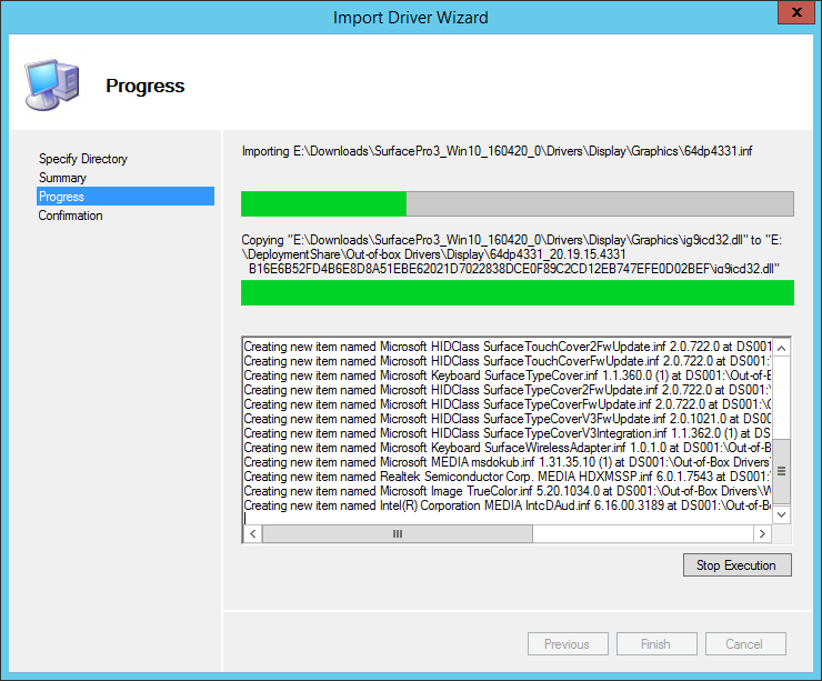 Import Surface Pro 3 drivers for Windows 10