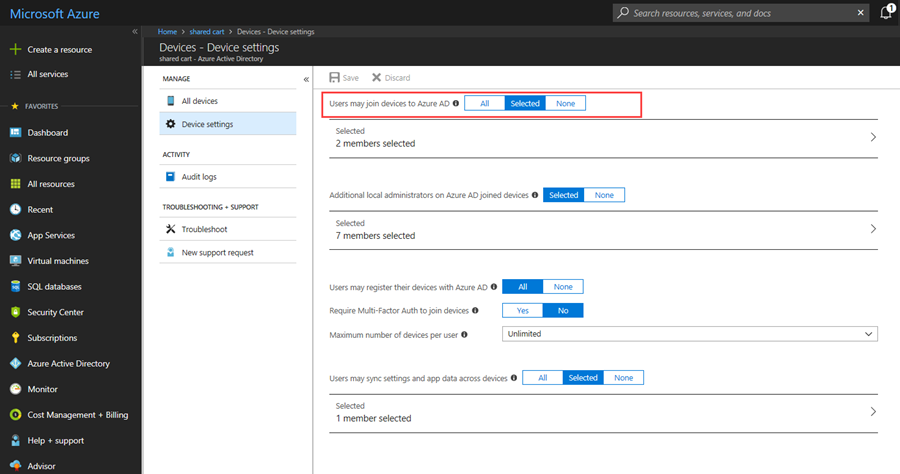 Select the users you want to let join devices to Azure AD.