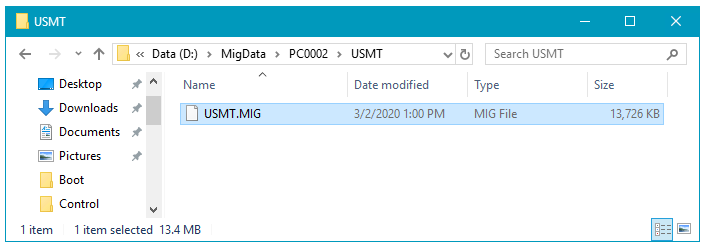 The USMT backup