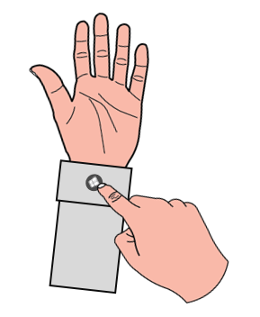 Image that shows the Start icon and the Start gesture