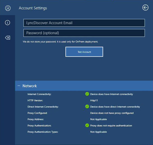 Screenshot of  Account Settings Details