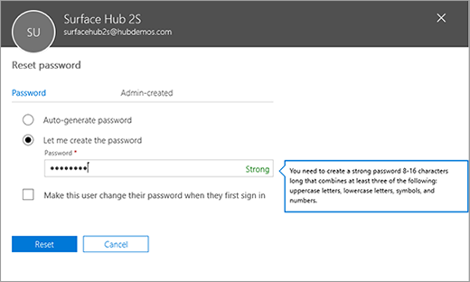 Set the password for the device account