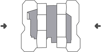 Place the old Compute Cartridge in the packaging fixtures.