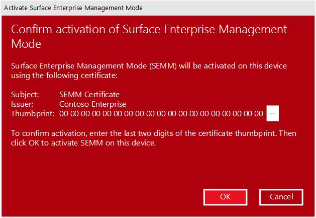 Enrollment confirmation in SEMM