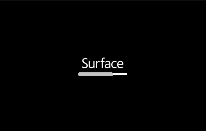 Surface TCON firmware with light gray progress bar