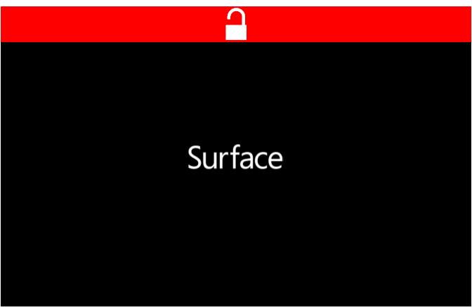 Surface boot screen that indicates Secure Boot has been disabled