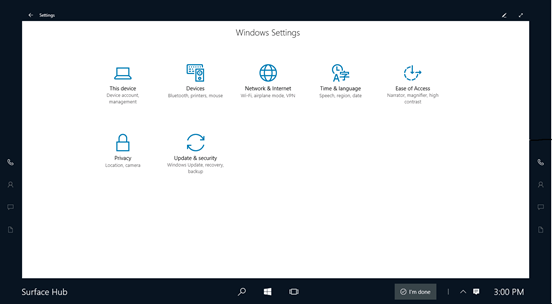 Image showing Settings app for Surface Hub.
