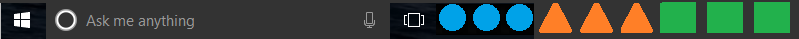 Windows left, user center, enterprise to the right