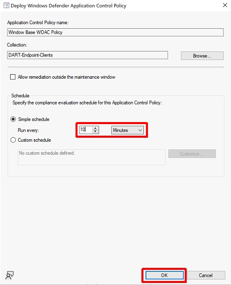 Change the WDAC deployment schedule.