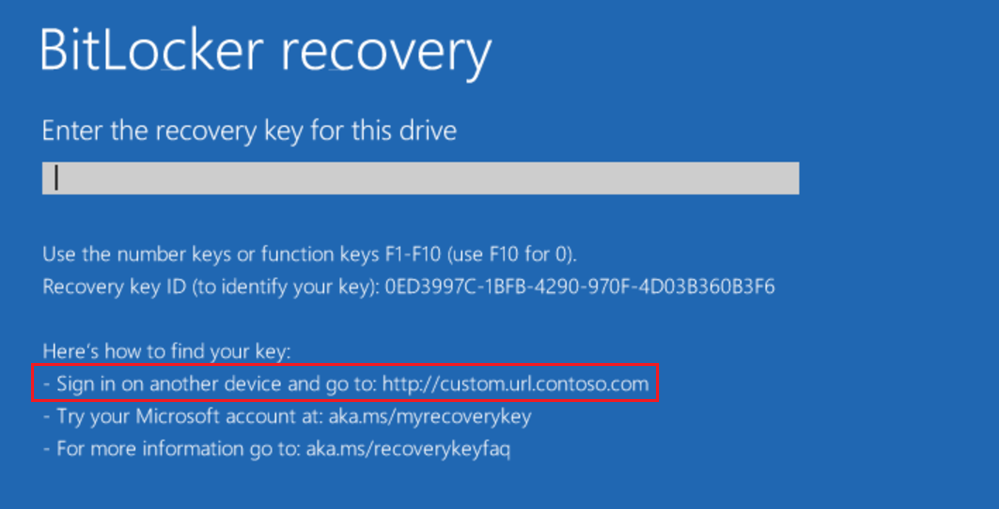 Customized BitLocker Recovery Screen.