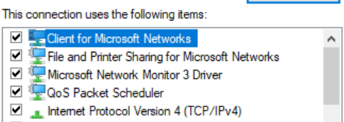 A view of the properties for the adapter