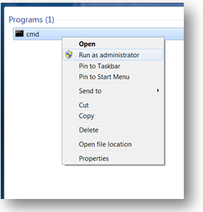 Cmd prompt, Run as administrator