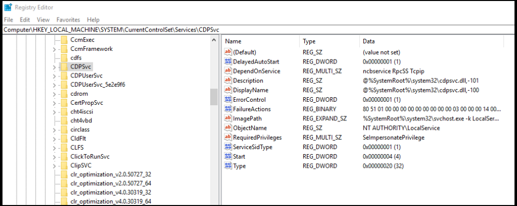 Using Regedit to change servive Starup Type