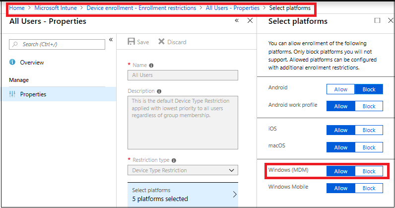 Enrollment of Windows devices