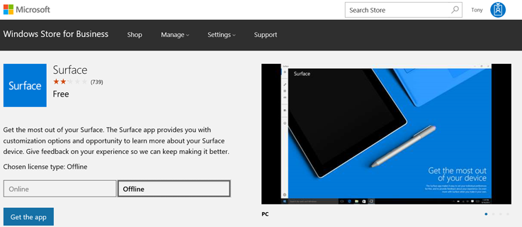 Select the Offline licensing mode and add the app to your inventory