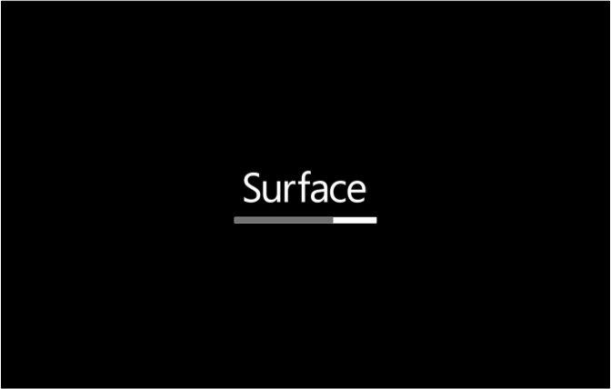 Surface touch firmware with gray progress bar