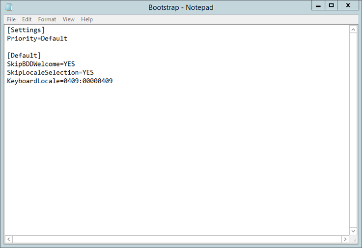 The Bootstrap.ini file
