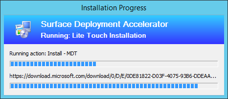 The installatin progress window