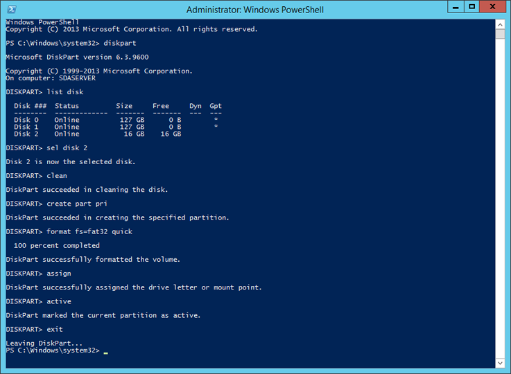 Use DiskPart to prepare a USB drive for boot