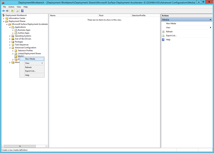 The Media folder of the SDA deployment share