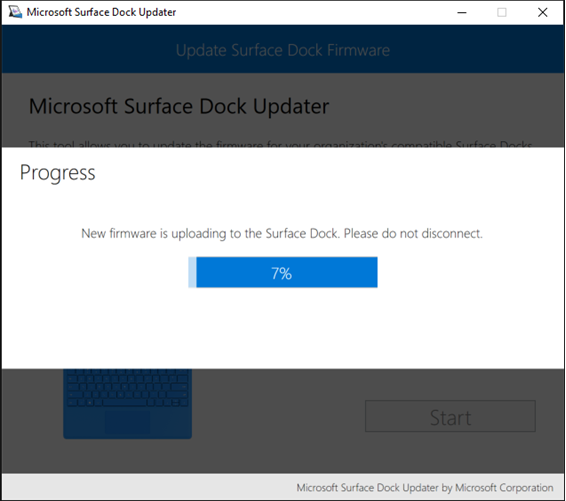 Progress of firmware update upload