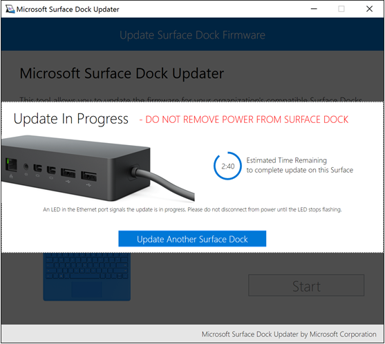 Countdown timer to complete firmware installation