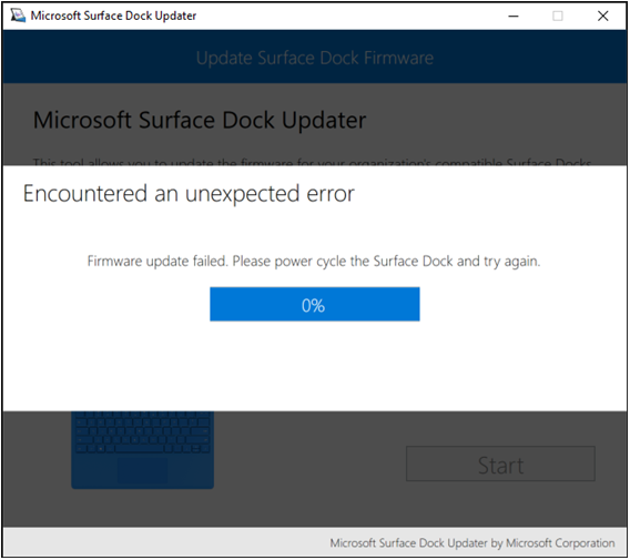 Firmware update installation error