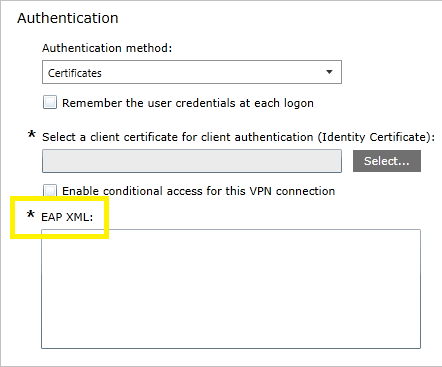 EAP XML configuration in Intune profile