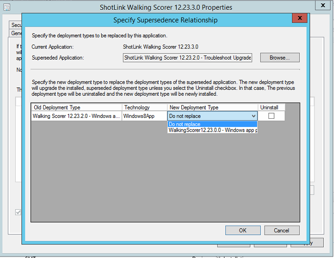 Create a supersedence rule for the new version of the app