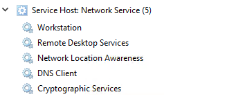 Running processes in Task Manager, version 1607