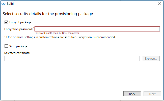 enter additonal information for package information