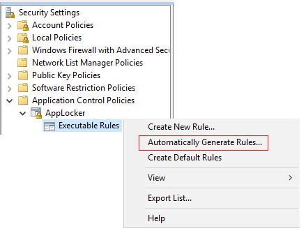 automatically generate rules