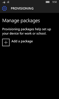 add provisioning package on phone