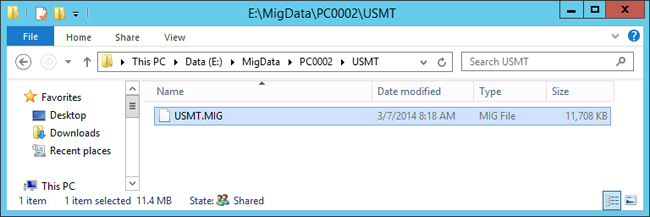 The USMT backup