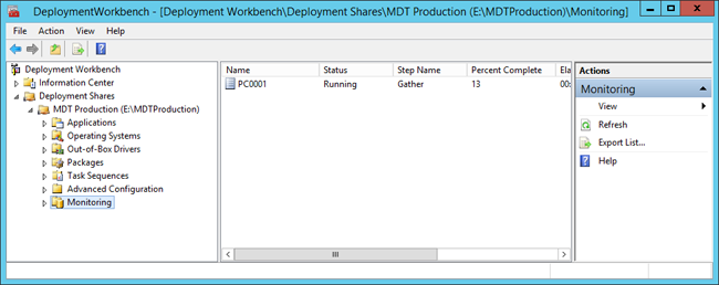 PC0001 being deployed by Configuration Manager