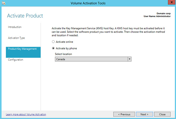 Entering your KMS host key