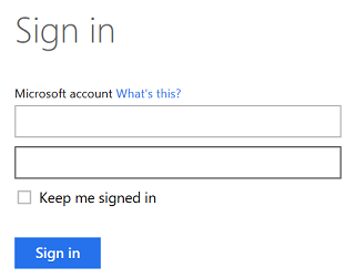 OMS Sign-in dialog box for account name and password