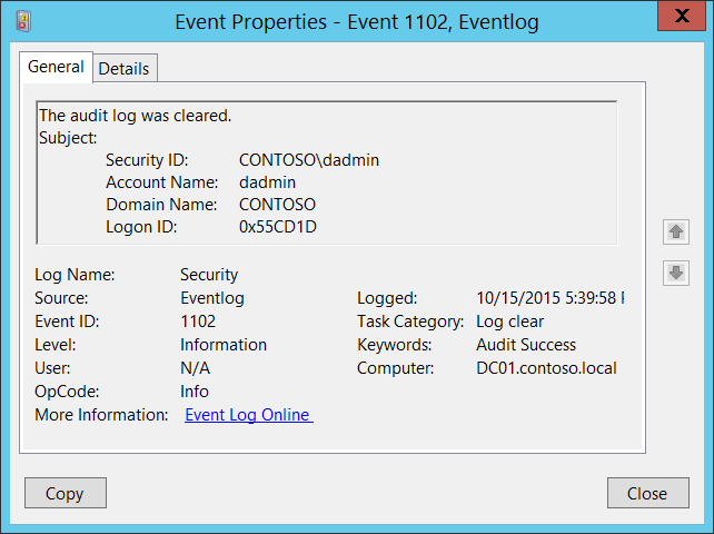 Event 1102 illustration