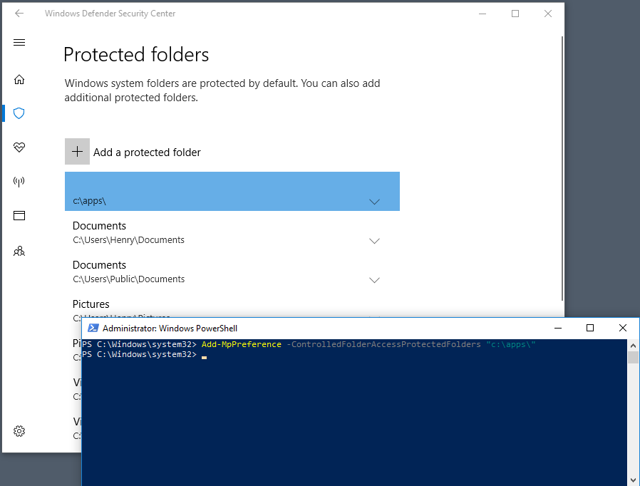 Screenshot of a PowerShell window with the cmdlet above entered