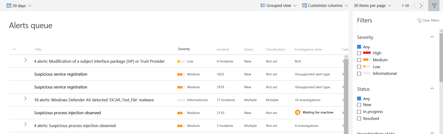 Image of alerts queue