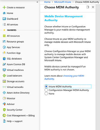 Choose MDM authority