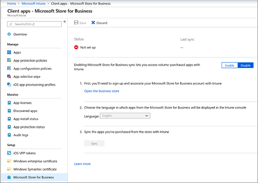 Enable Store for Business
