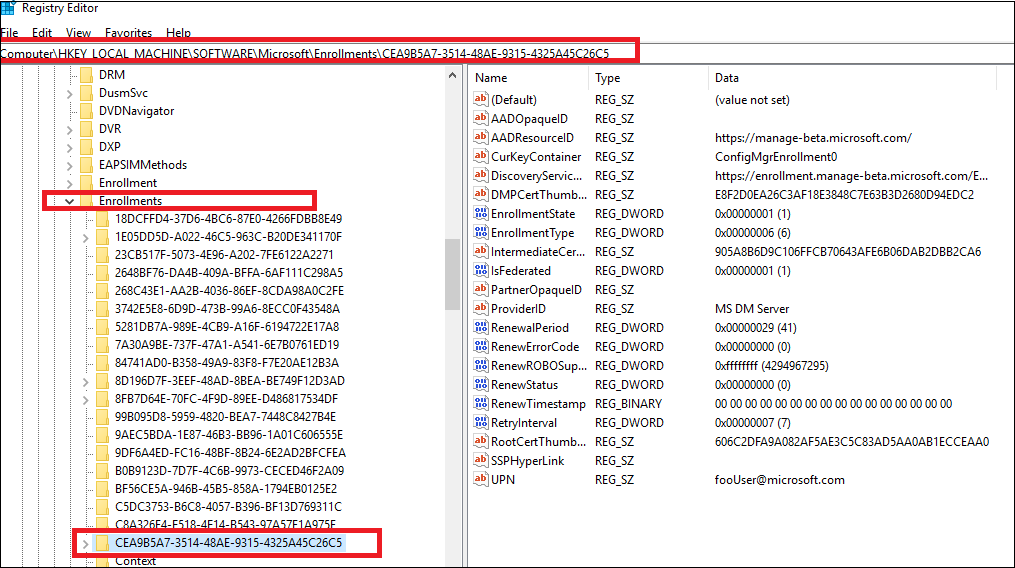 Outdated enrollment entries