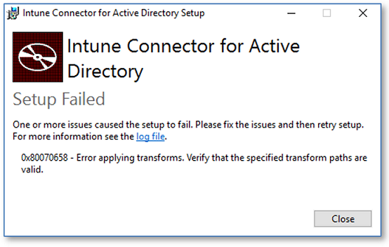 Connector error