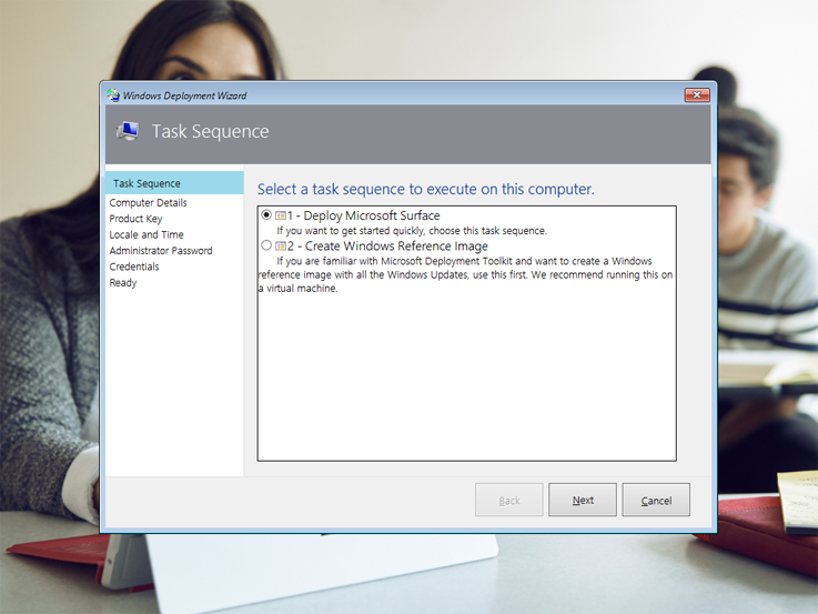 Select the task sequence