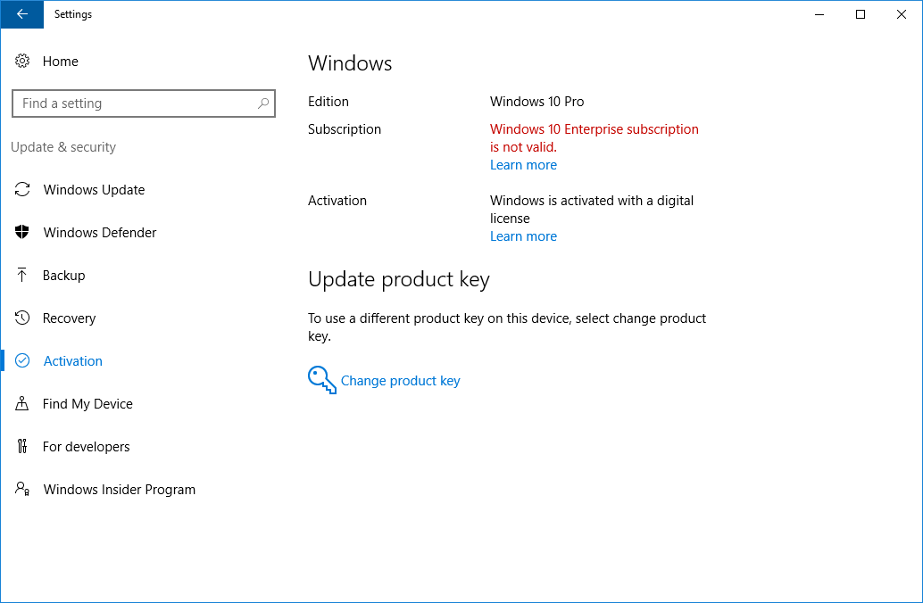 Windows 10 activated and subscription not active
