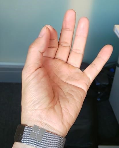 Image that shows the Start icon and the one-handed start gesture