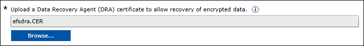 Microsoft Intune, Add your Data Recovery Agent (DRA) certificate
