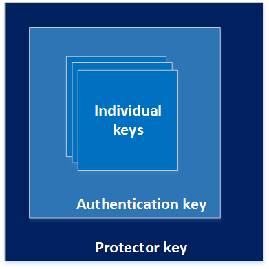 Each logical container holds one or more sets of keys