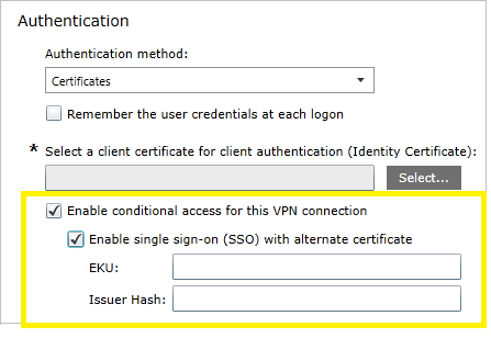 conditional access in profile